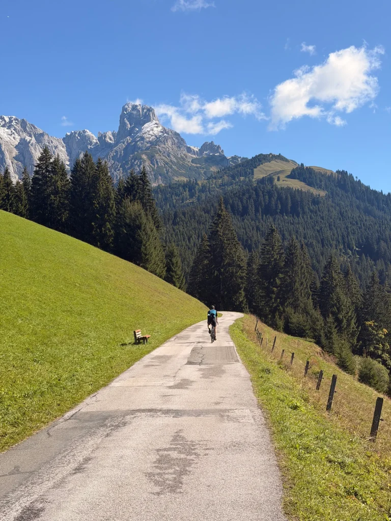 Een zomerse route door een groen dal